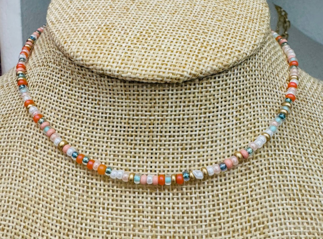 Beaded Choker Necklace Island Girl