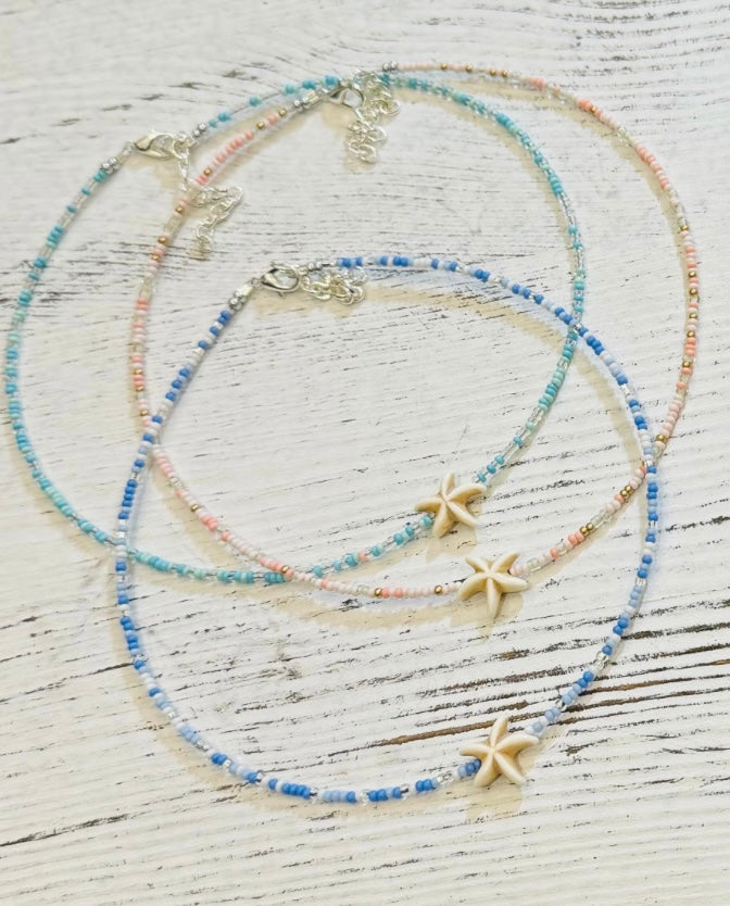 Starfish Beaded Choker Necklace