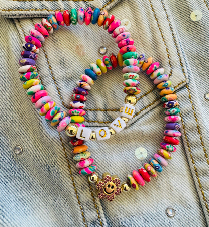 Beaded Flower Name Bracelets