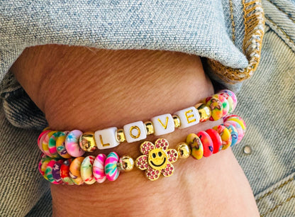 Beaded Flower Name Bracelets